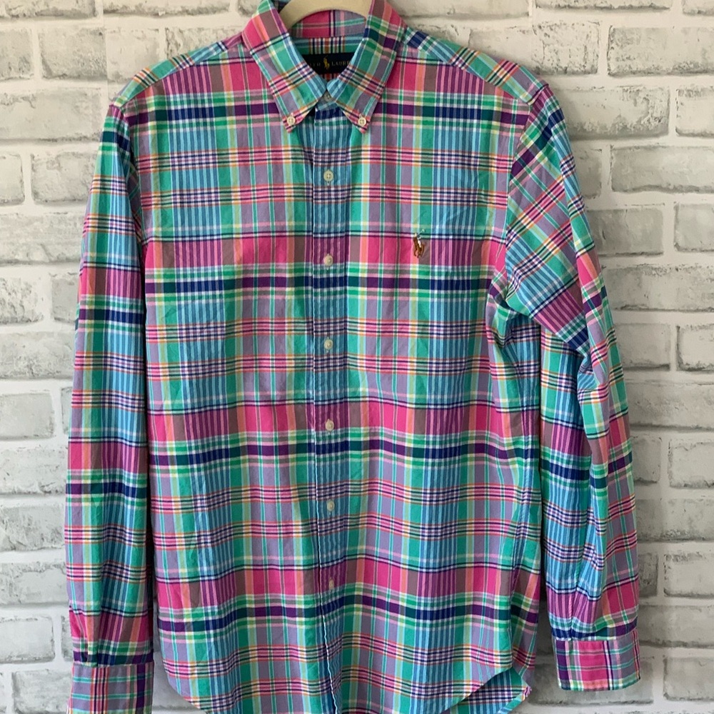 Polo Ralph Lauren Men's Plaid Multi Color Oxford Long Sleeve S